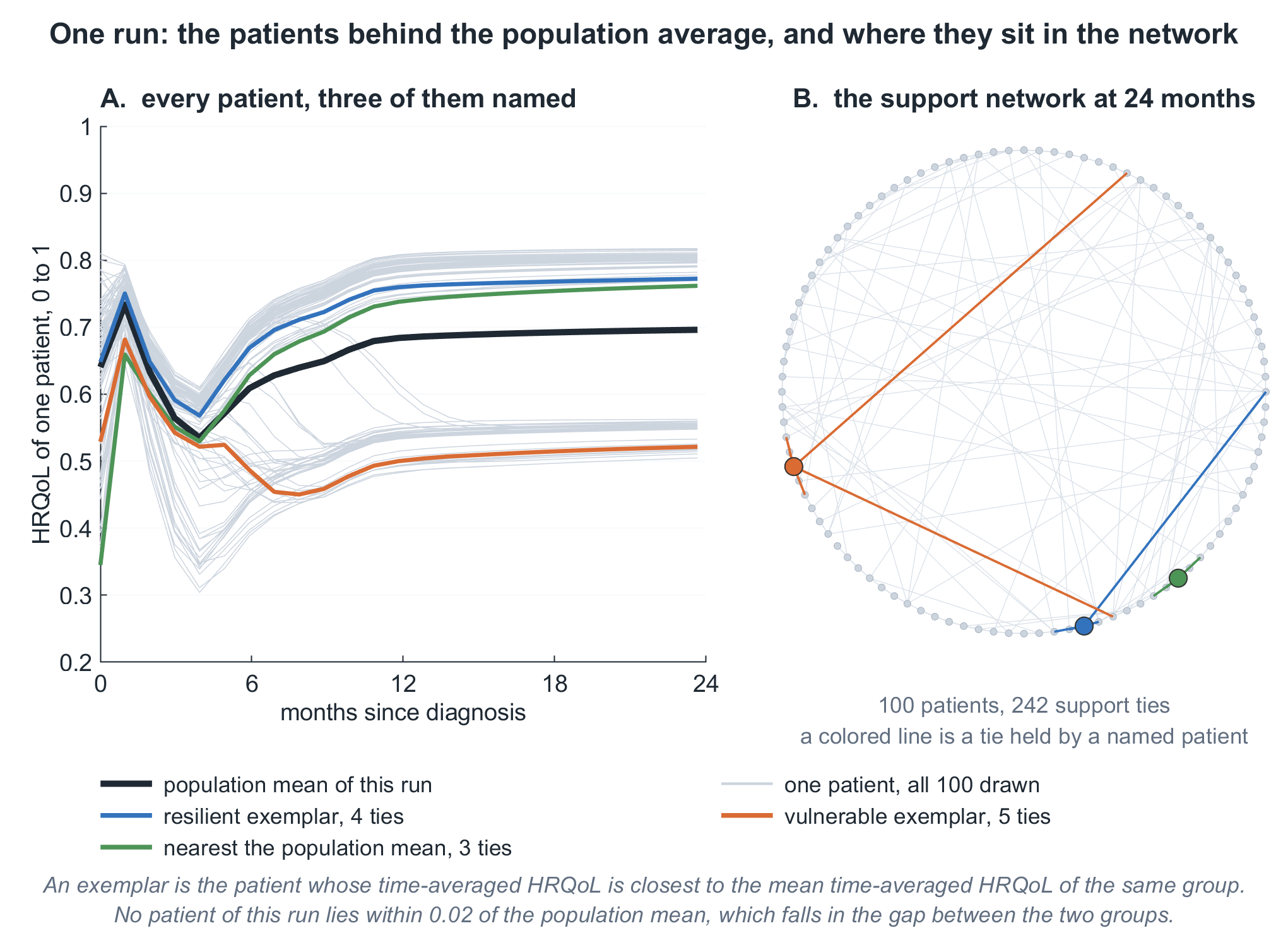 Individual patient trajectories beside the support network